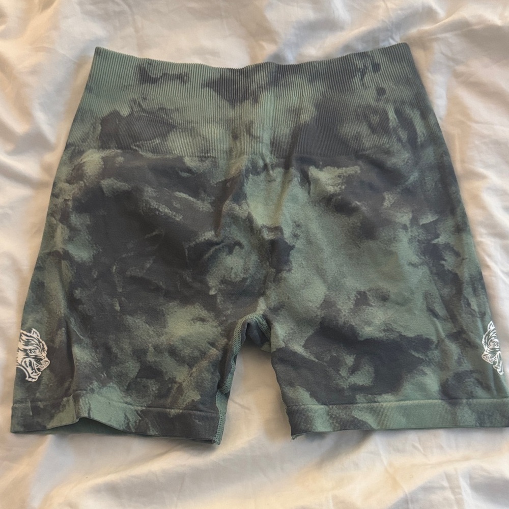 Darc Sport Green Tie-Dye Bike Shorts